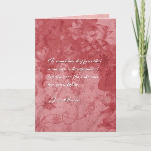 Jane Austen Quote Birthday Card CUSTOMIZED