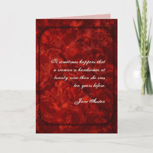 Jane Austen Quote Birthday Card CUSTOMIZED