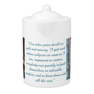 Jane Austen Quote (Blue) Teapot