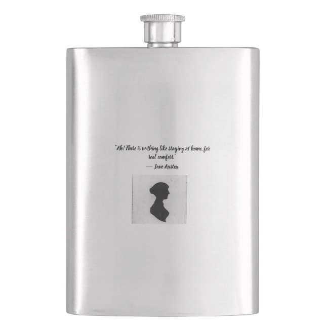 Jane Austen quote Flask (Front)