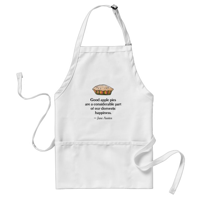 Jane Austen Quote Good Apple Pie Hand-Illustrated Adult Apron (Front)
