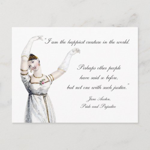 Jane Austen Quote Happiness Postcard
