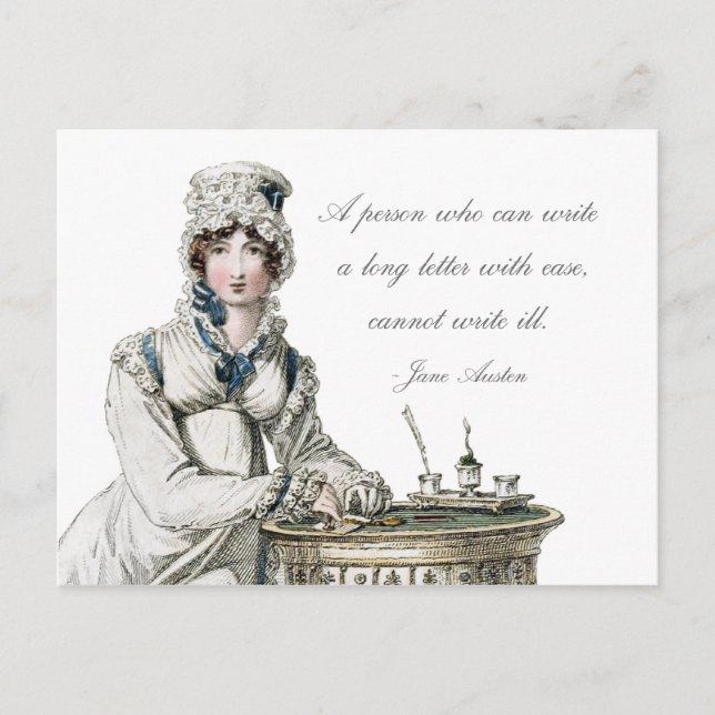 Jane Austen Quote Letter Writing Postcard (Front)