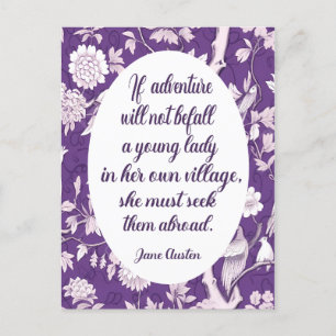 Jane Austen Quote on Adventure Postcard