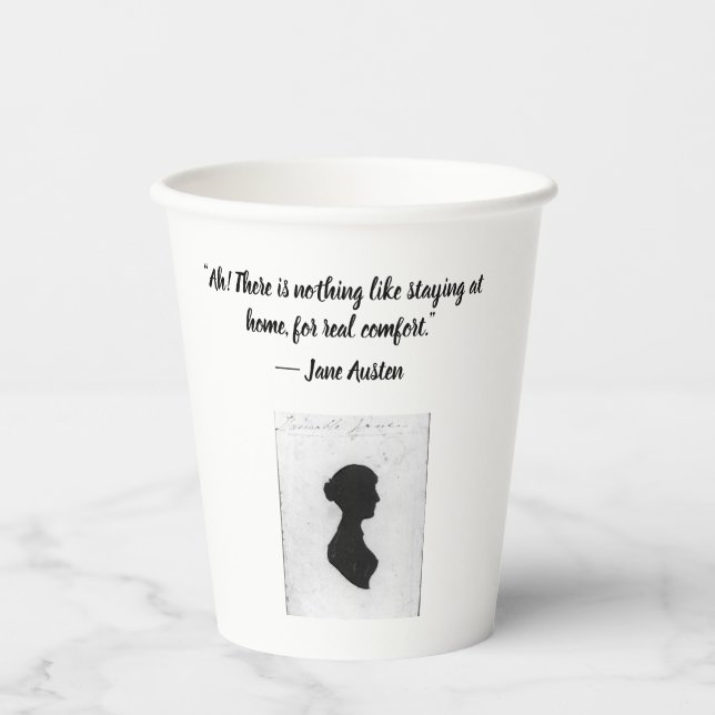 Jane Austen quote Paper Cups (Front)