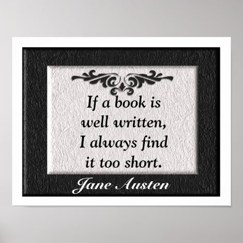 Jane Austen Quote Poster