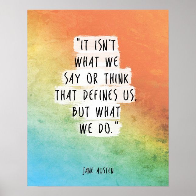 Jane Austen Quote Print Motivational Poster (Front)