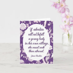 Jane Austen Quote Seek Adventure Abroad Greeting  Card
