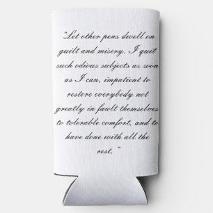 Jane Austen quote & silhouette Seltzer Can Cooler