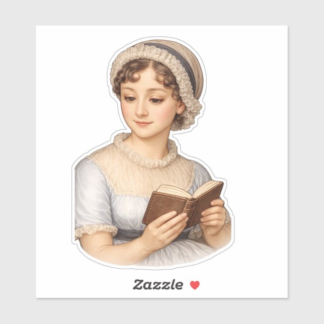 Jane Austen reading  Sticker (Sheet)