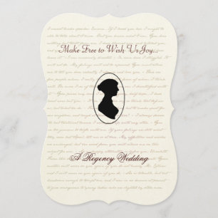 Jane Austen Regency Wedding Invitation Portrait