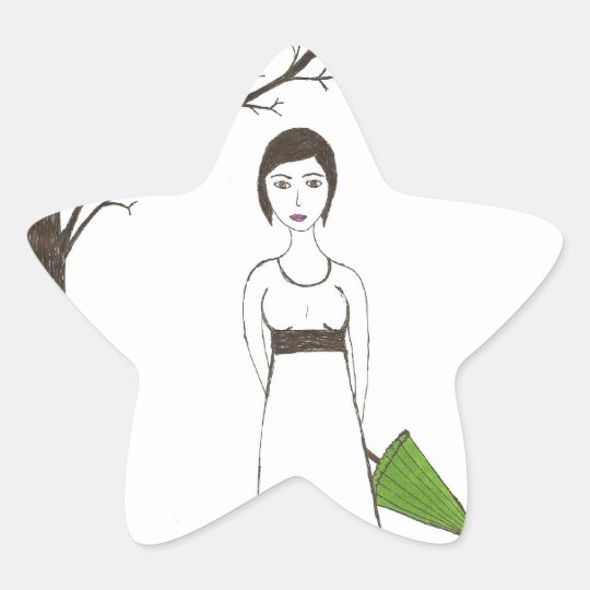 Jane Austen rice Star Sticker