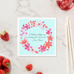 Jane Austen Self-Care Quote – Mansfield Park  Napkins