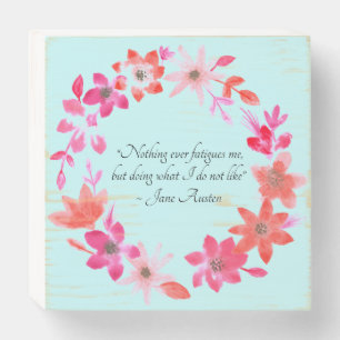 Jane Austen Self-Care Quote – Mansfield Park Wooden Box Sign