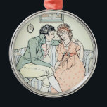 Jane Austen Sense and Sensibility Christmas Metal Ornament<br><div class="desc">C.E. Brock illustration from Jane Austen's Sense and Sensibility "It was impossible that less than a week should be given to the enjoyment of Elinor's company..”</div>