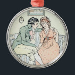 Jane Austen Sense and Sensibility Christmas Metal Ornament<br><div class="desc">C.E. Brock illustration from Jane Austen's Sense and Sensibility "It was impossible that less than a week should be given to the enjoyment of Elinor's company..”</div>