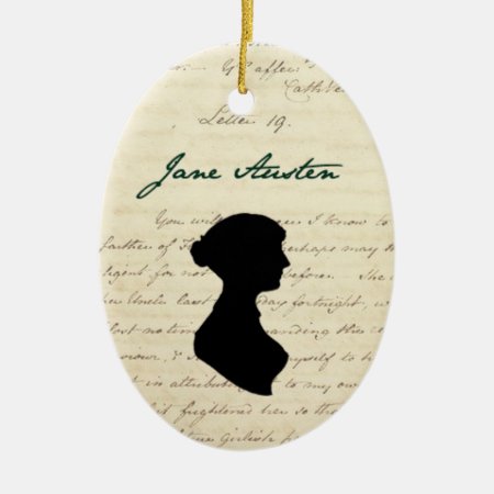 Jane Austen Signature & Silhouette Ornament