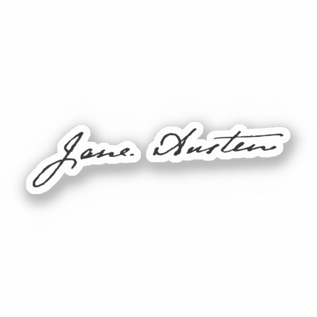 Jane Austen signature Sticker (Front)