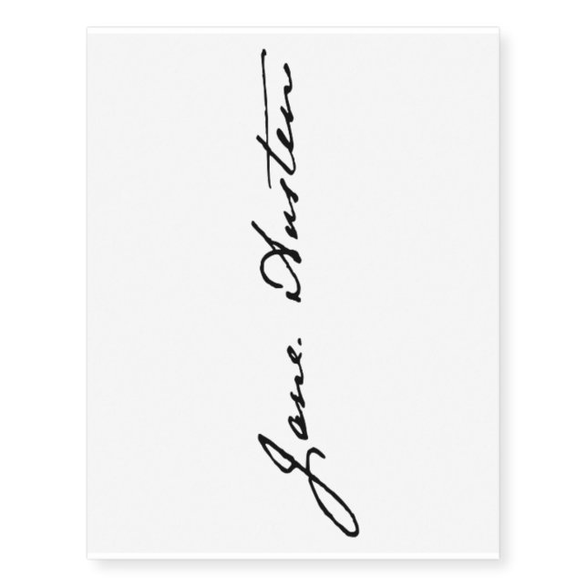 Jane Austen Signature Temporary Tattoos (Front)
