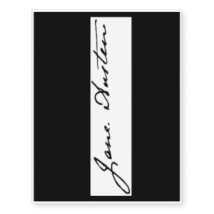 Jane Austen Signature Temporary Tattoos
