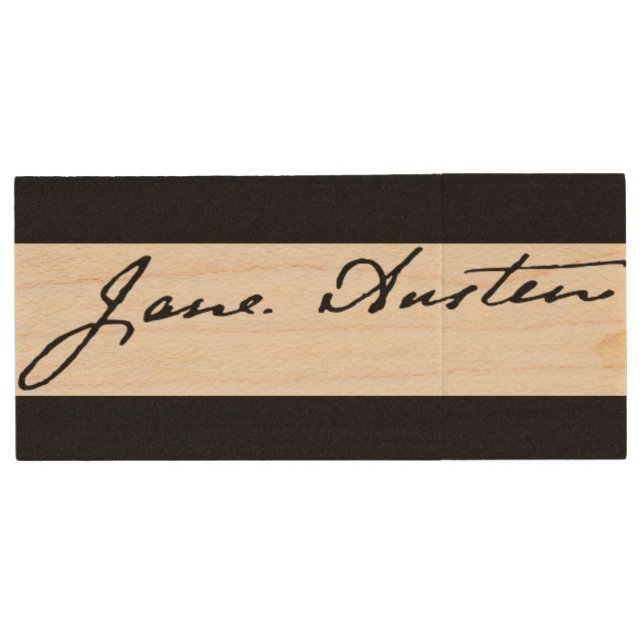 Jane Austen Signature Wood Flash Drive (Front)