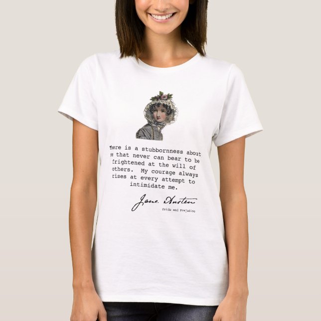 Jane Austen silhouette and book quote, T-Shirt (Front)