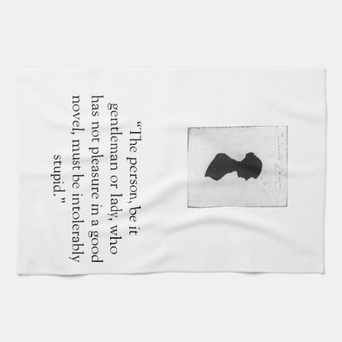 Jane Austen silhouette  and quote Kitchen Towel