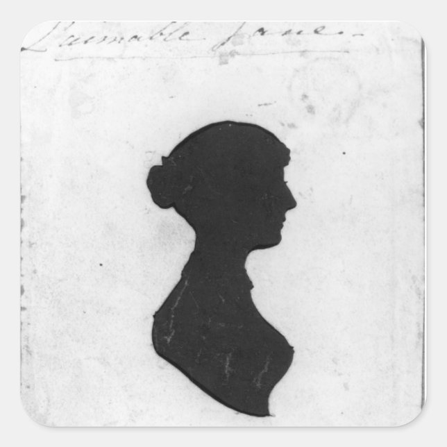 Jane Austen Silhouette Background Stickers (Front)