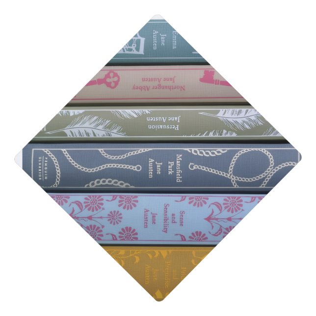Jane Austen silhouette Graduation Cap Topper (Front)