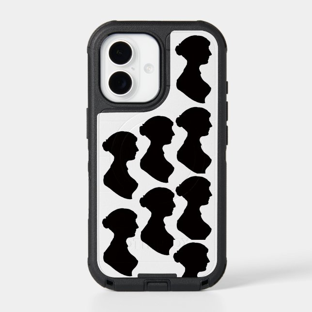 Jane Austen silhouette pattern Otterbox iPhone Case (Back)