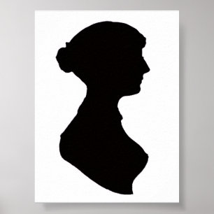 Jane Austen Silhouette Poster