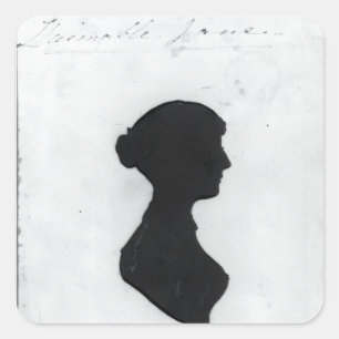 Jane Austen Silhouette Square Sticker