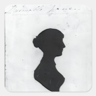Jane Austen Silhouette Square Sticker