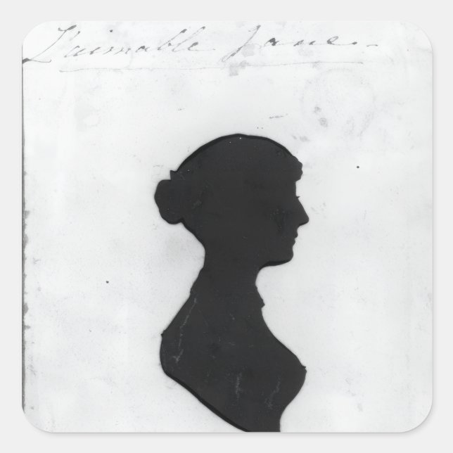 Jane Austen Silhouette Square Sticker (Front)