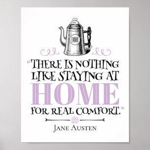 Jane Austen - Staying at Home - Coffee Pot Poster