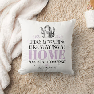 Jane Austen - Staying at Home - Coffee Pot Throw Pillow