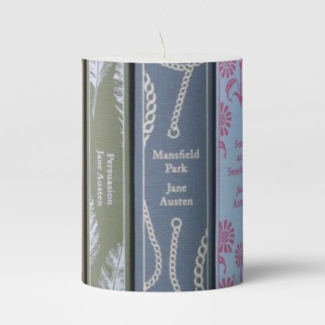Jane Austen style Pillar Candle (Front)