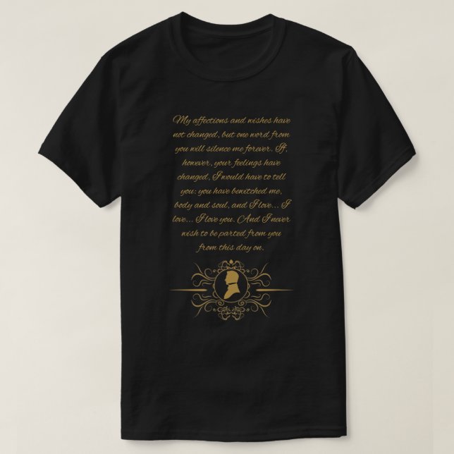 Jane Austen T-Shirt Mr. Darcy Quote Literary Book  (Design Front)