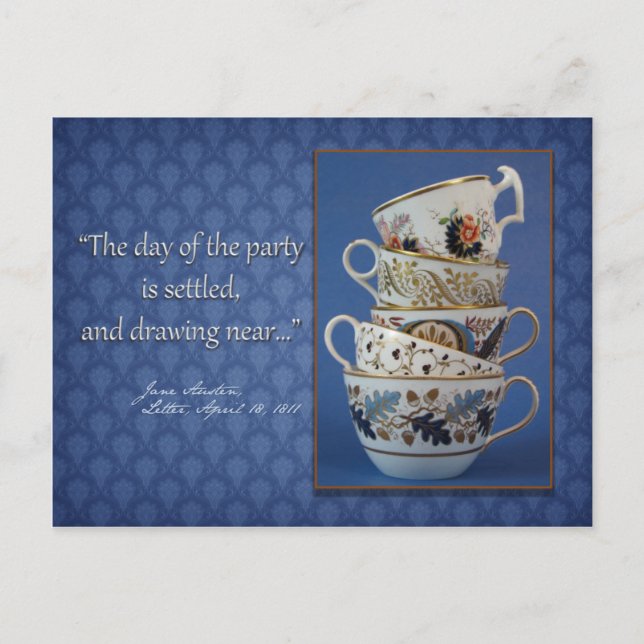 Jane Austen Tea Party Invitation Postcard (Front)
