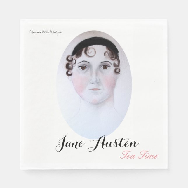 Jane Austen tea time paper napkin. Paper Napkins (Front)
