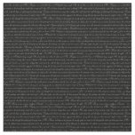 Jane Austen Text Black and White Fabric
