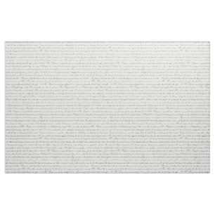 Jane Austen Text Black on Antique White Fabric