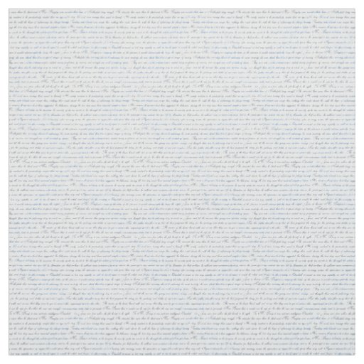 Jane Austen Text White Blue Fabric