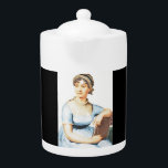 Jane Austen Theme Teapot<br><div class="desc">This design is included in the London,  British Theme Party Collection. Products in this line may show various British Culture. Vintage Style Jane Austen is featured on this item. For more themed products; please see Our other items. Each theme has a range of stylish items with a distinct look.</div>