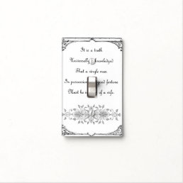 Jane Austen Truth Universally Acknowledged Light Switch Cover