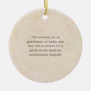 Jane Austen Typewriter Typographical Book Quote Ceramic Ornament