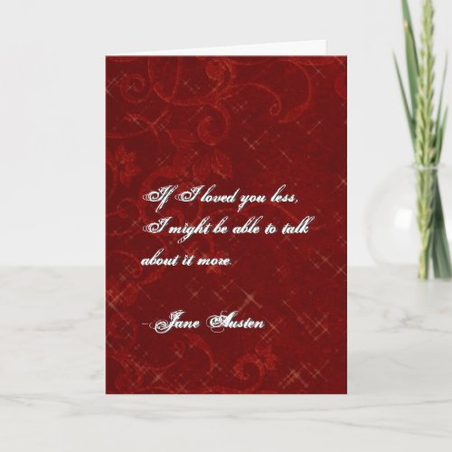 Jane Austen Valentines Day Card CUSTOMIZED