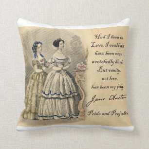 Jane Austen: Vanity Throw Pillow