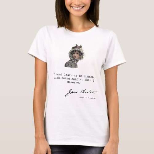 Jane Austen vintage fashion plate and book quote T_Shirt