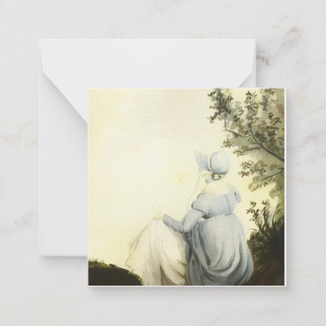 Jane Austen watercolor portrait Note Card (Front)